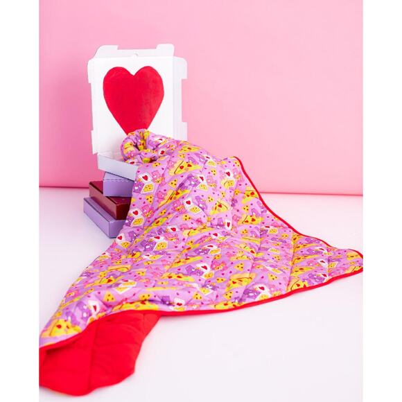 Birdie Bean x Care Bears Pizza Valentine Toddler Birdie Quilt 50x55" - Picture 1 of 6
